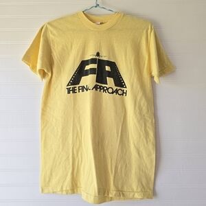 Vtg 1970s Final Approach Single Stitch Just Married Graphic Yellow Tee Tshirt M